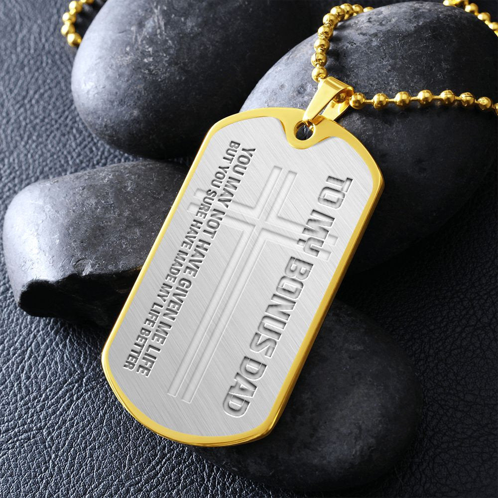 Bonus Dad Gift Personalized Engraved Necklace Gift For Stepdad