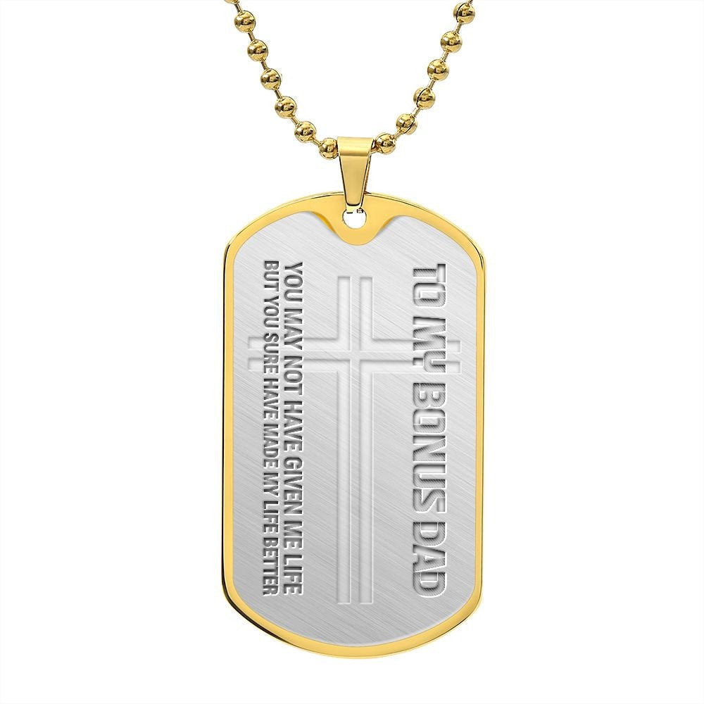Bonus Dad Gift Personalized Engraved Necklace Gift For Stepdad