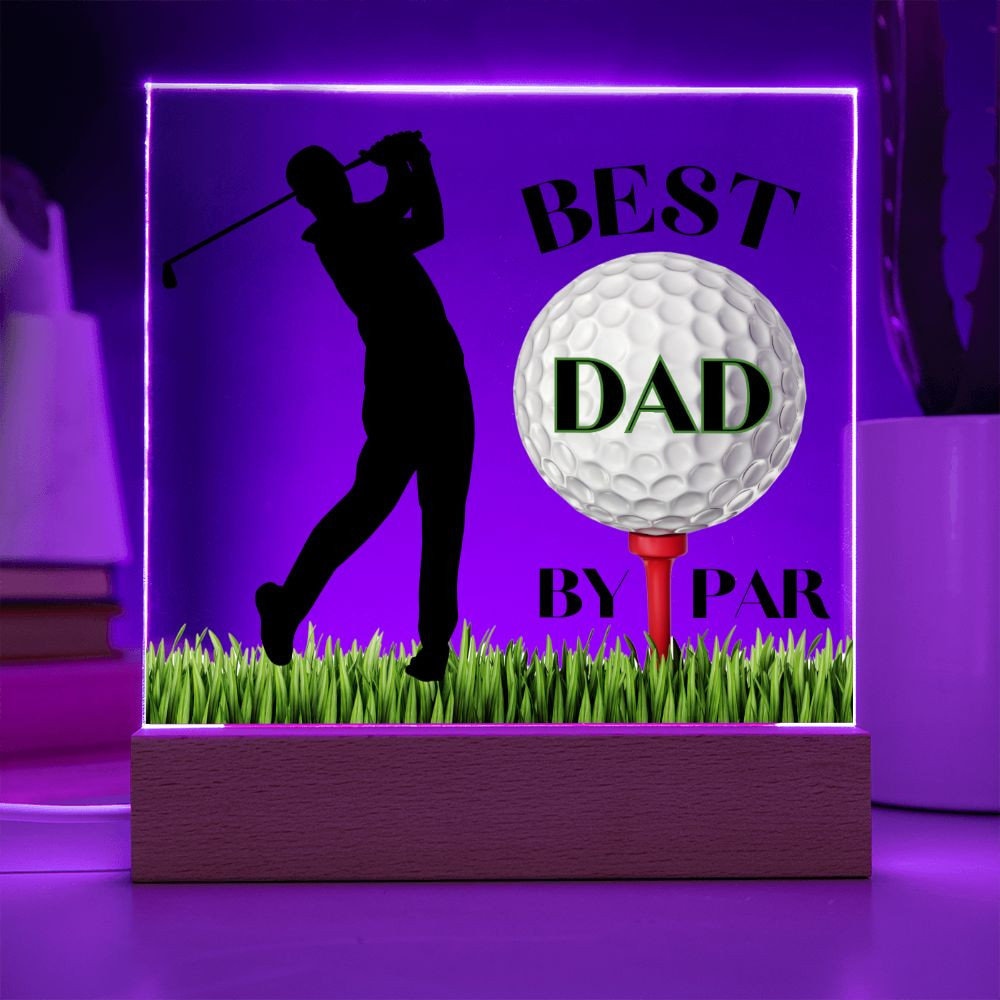 Best Dad By Par Acrylic Plaque Sign Golf Gift For Dad