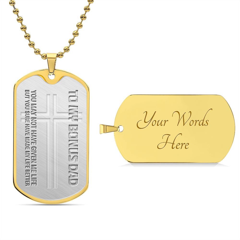 Bonus Dad Gift Personalized Engraved Necklace Gift For Stepdad