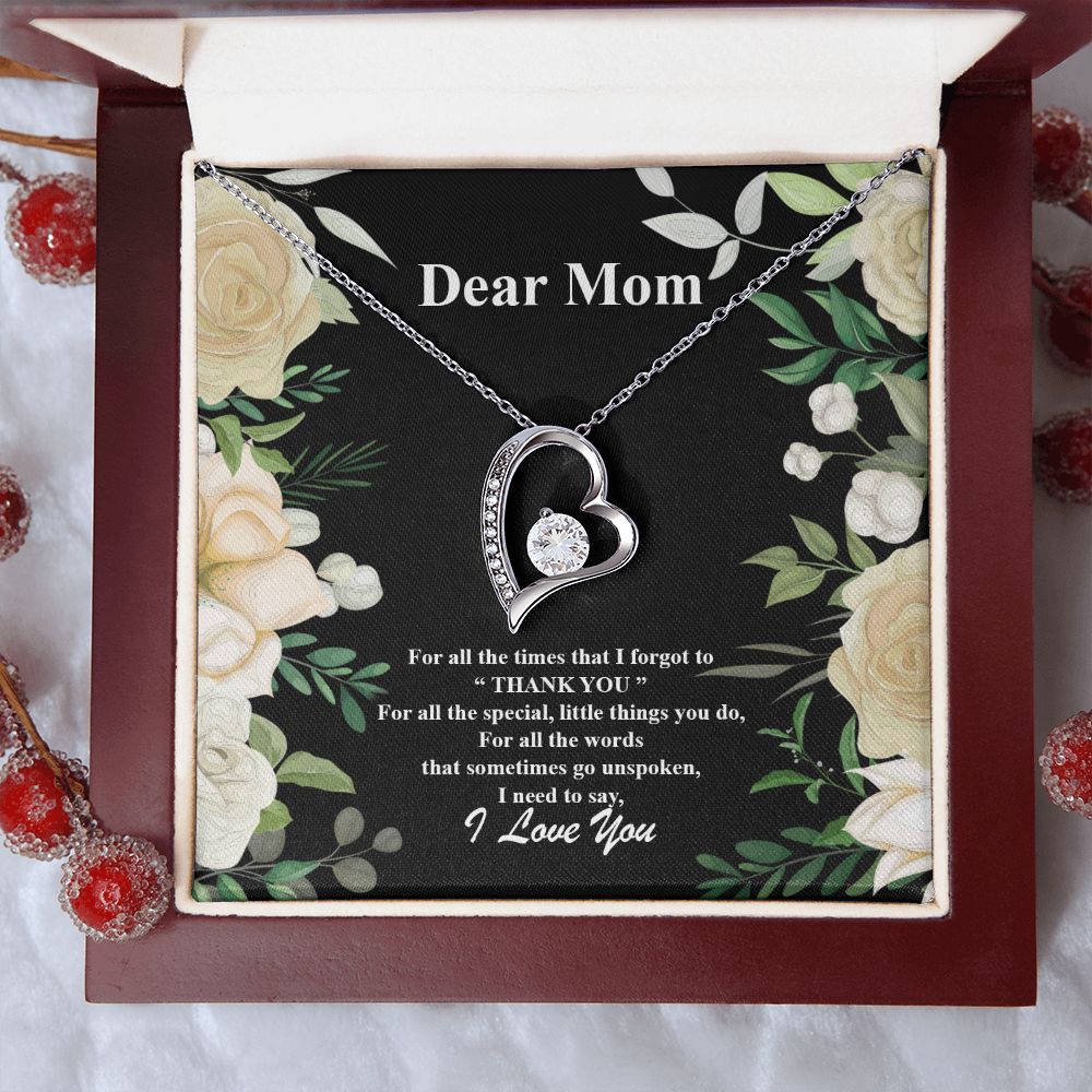 Dear Mom Message Card Necklace