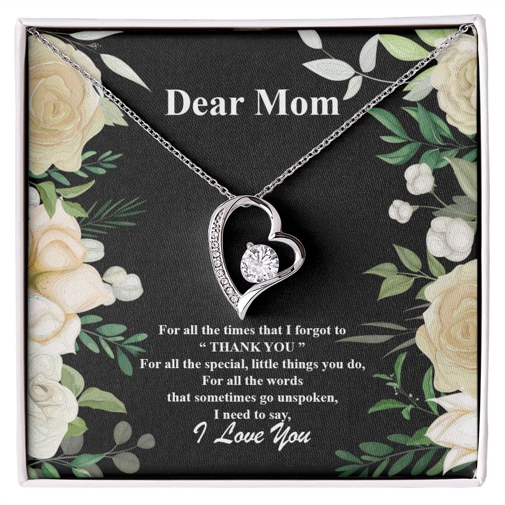 Dear Mom Message Card Necklace