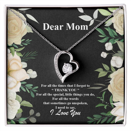 Dear Mom Message Card Necklace