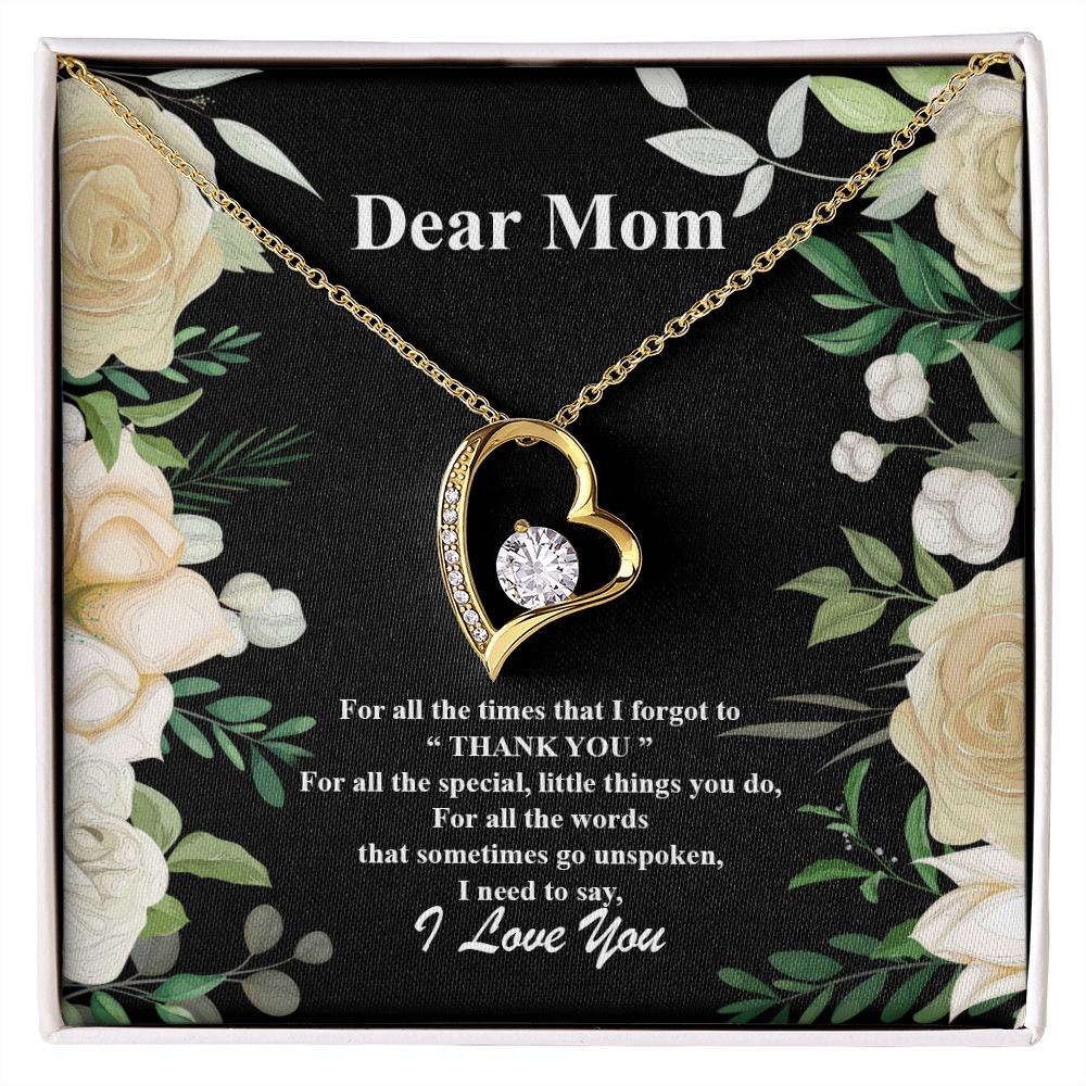 Dear Mom Message Card Necklace
