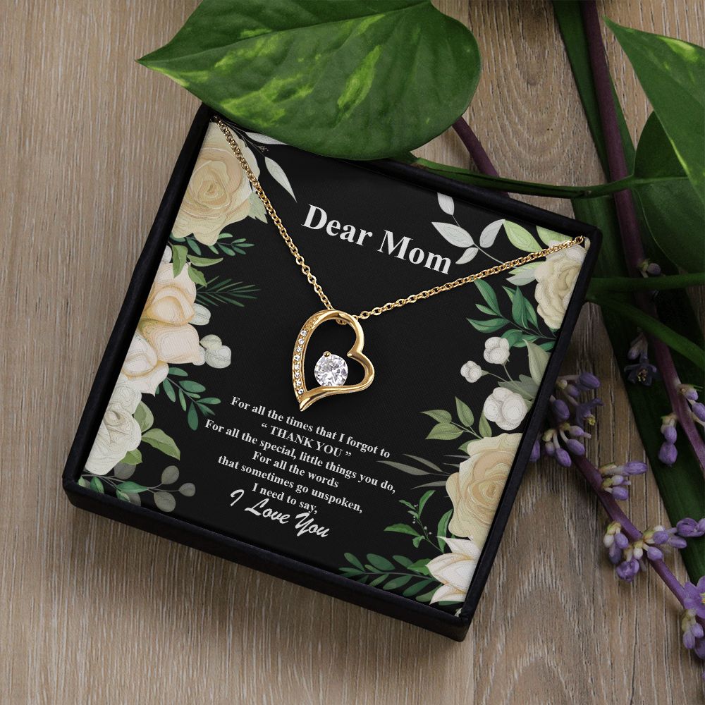 Dear Mom Message Card Necklace