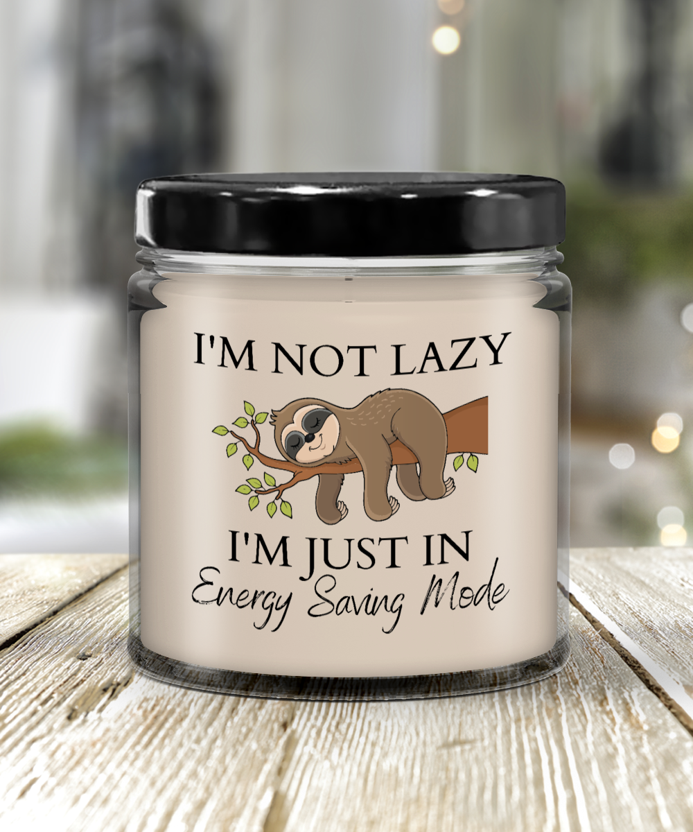 I'm Not Lazy Just In Energy Saving Mode Sloth Candle