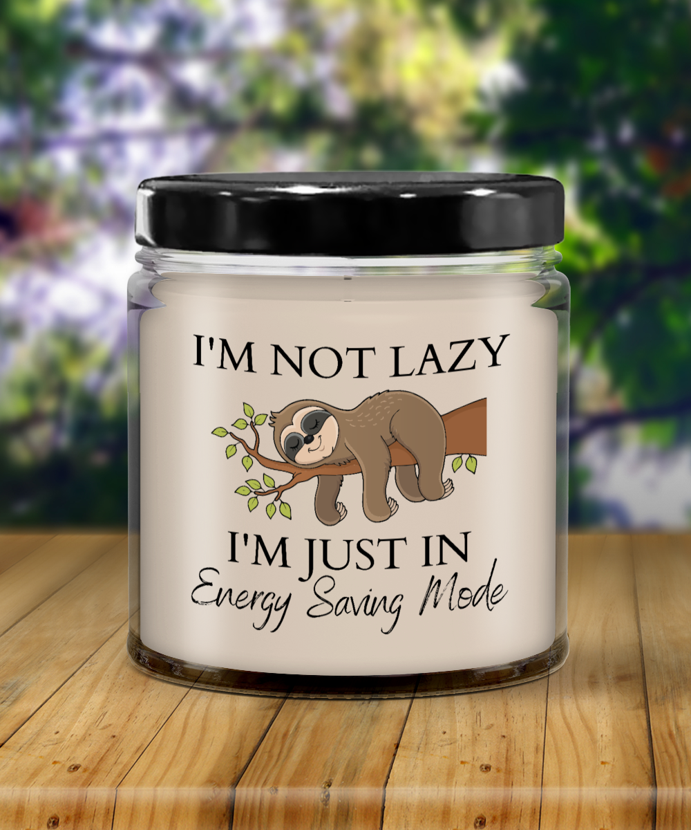 I'm Not Lazy Just In Energy Saving Mode Sloth Candle