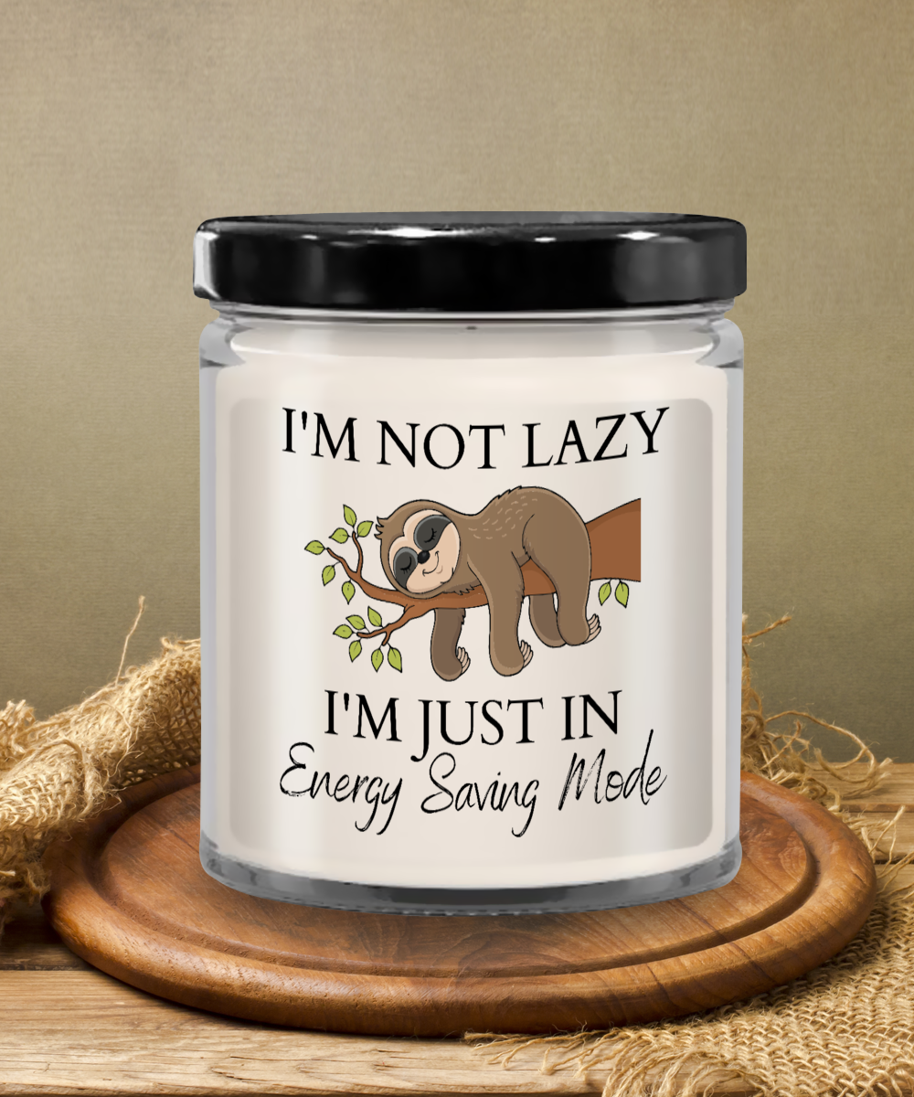 I'm Not Lazy Just In Energy Saving Mode Sloth Candle