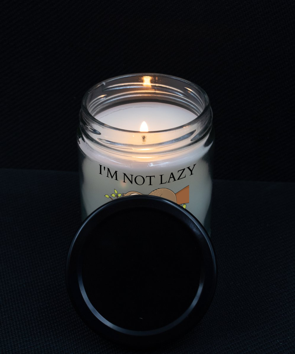 I'm Not Lazy Just In Energy Saving Mode Sloth Candle