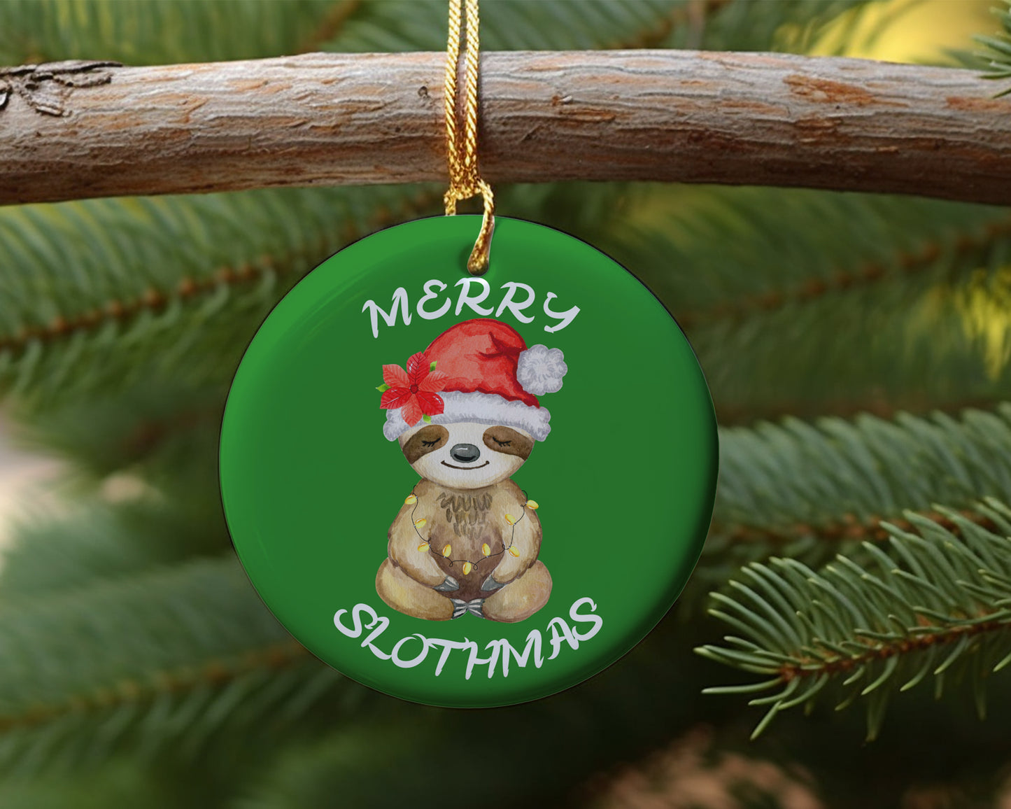 Merry Slothmas Christmas Ornament