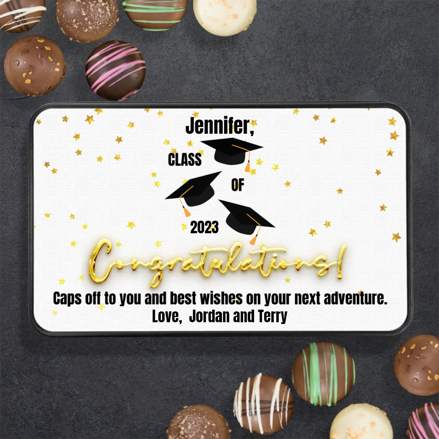 Congratulations Graduate Personalized Chocolate Graduation Gift Keepsake Tin