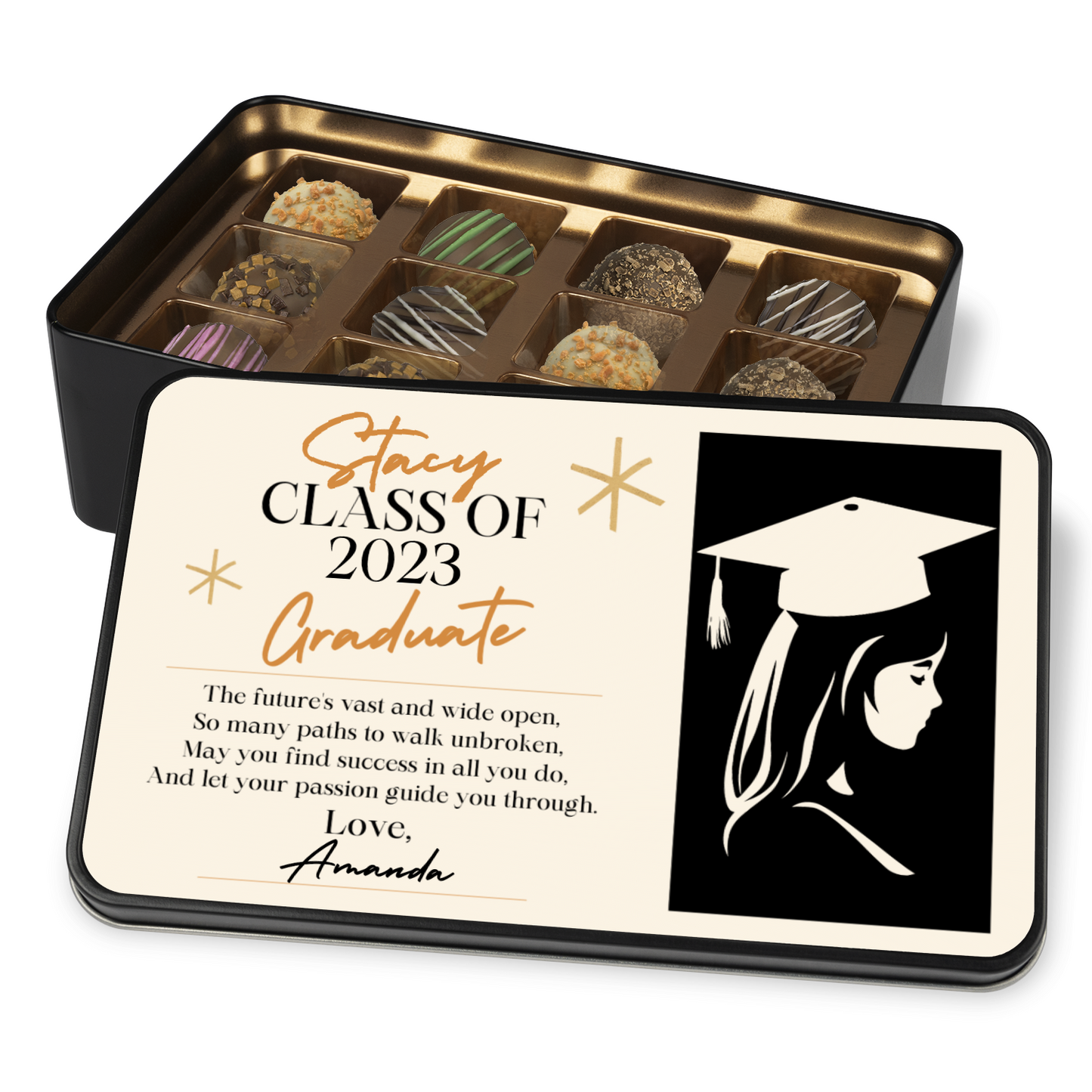 Class of 2023 Personalized Gift For Her Chocolate Graduation Gift Keepsake Tin