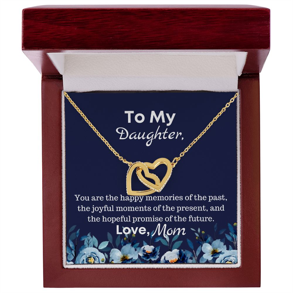 Gift For Daughter From Mom - You Are The Happy Memories Interlocking Hearts Necklace