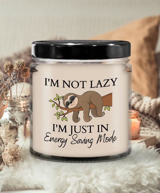 I'm Not Lazy Just In Energy Saving Mode Sloth Candle