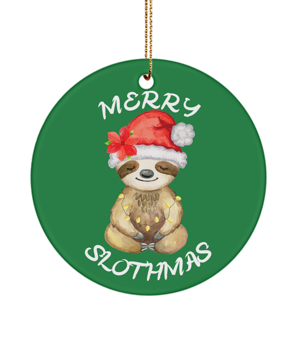 Merry Slothmas Christmas Ornament