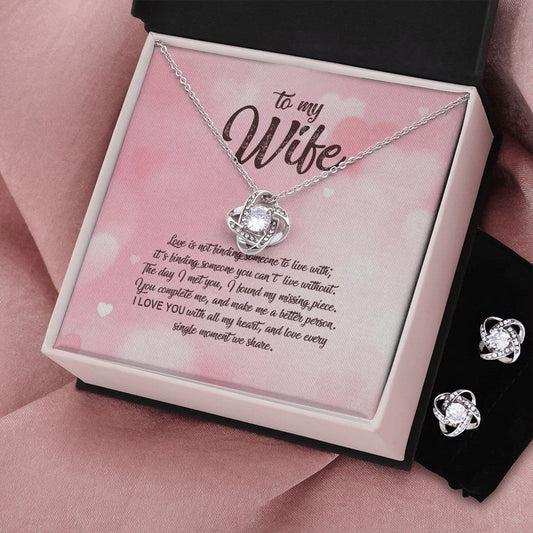 To My Wife Message Card, Necklace, and Earring Set