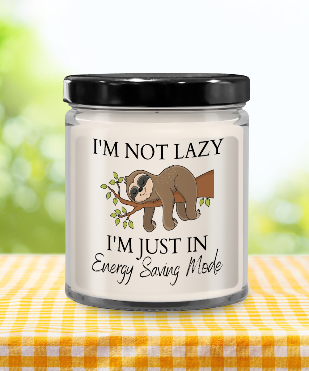 I'm Not Lazy Just In Energy Saving Mode Sloth Candle